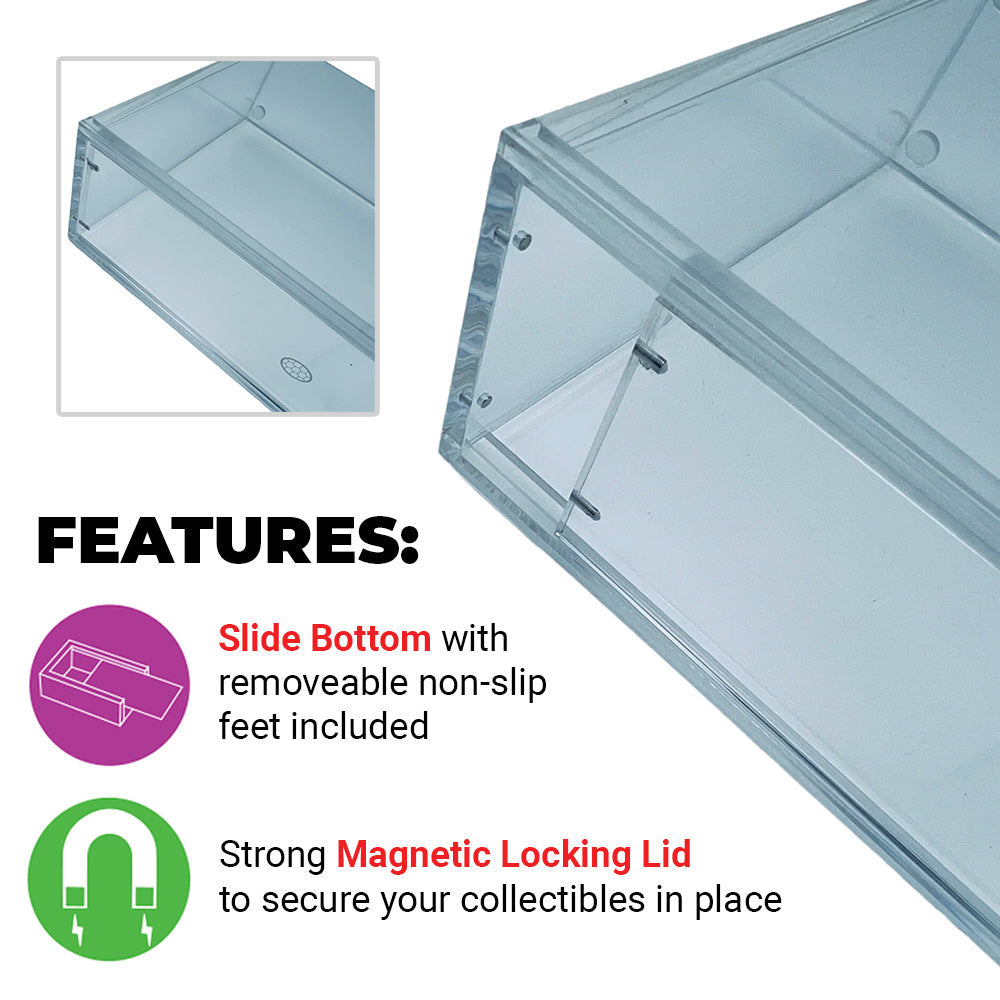 Acrylic Case for Nintendo Game Boy Advance SP AGS-101 Backlit Pearl Pink Video Game Console Box, 4mm thick, UV Resistant & Magnetic Slide Bottom