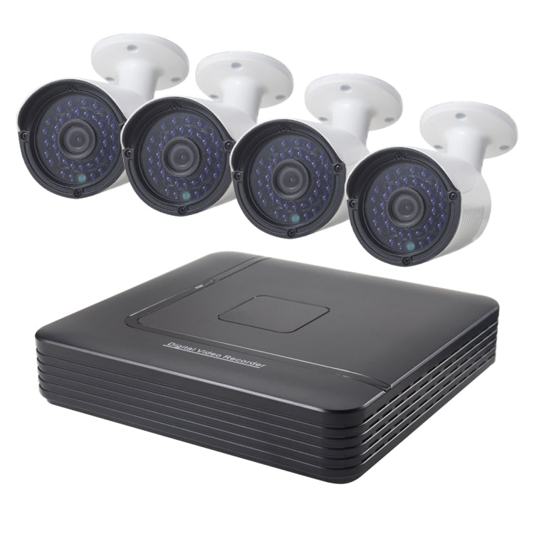 A4B2 4Ch Bullet IP Camera NVR Kit, Support Night Vision / Motion Detection, IR Distance: 20m (A4B2/Kit 960P 1.3 Mega Pixel)
