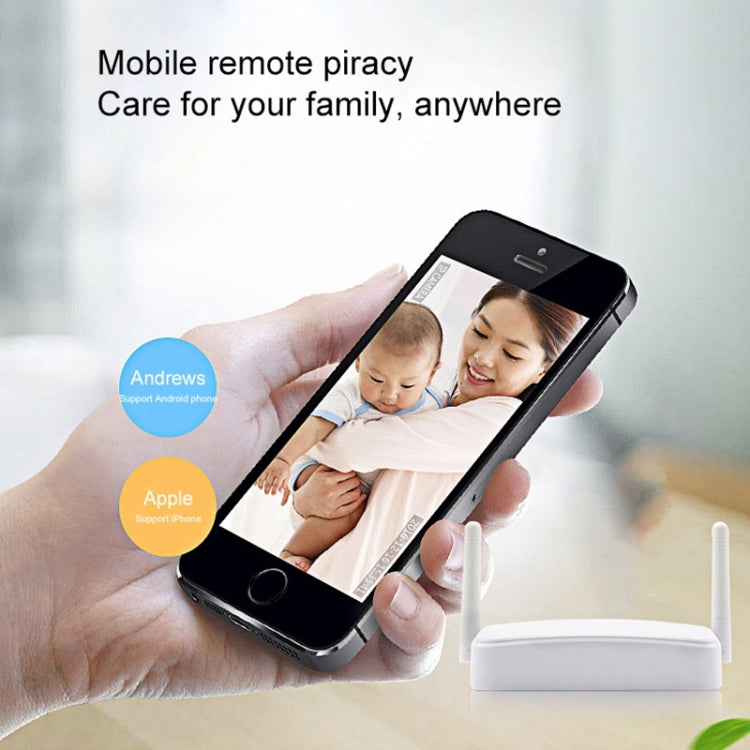 Indoor 4CH HD 1080P Security Wireless IP IR Camera Wifi Kit, Support Night Vision / PIR Detection / Two-Way Audio & Micro SD Card (128GB Max, IR Distance: 9m(White)