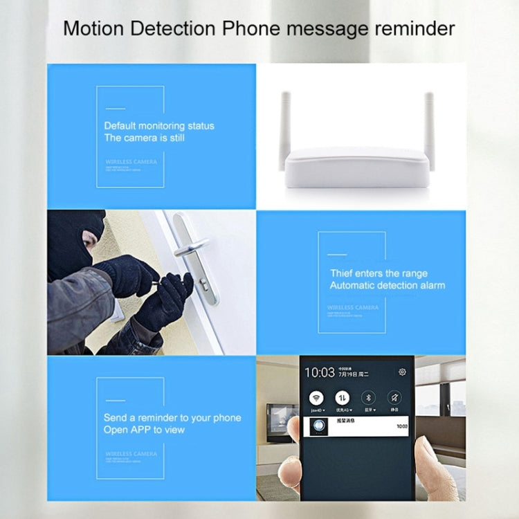 Indoor 4CH HD 1080P Security Wireless IP IR Camera Wifi Kit, Support Night Vision / PIR Detection / Two-Way Audio & Micro SD Card (128GB Max, IR Distance: 9m(White)