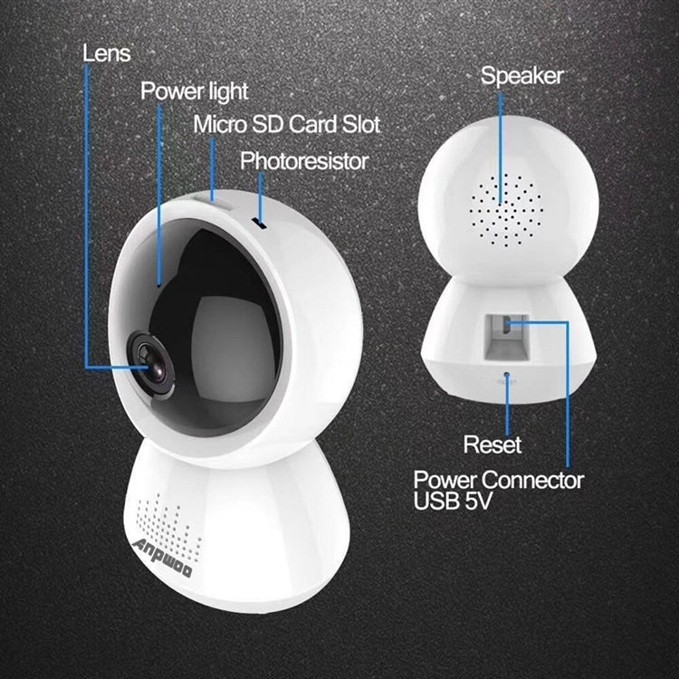 Anpwoo AP005 2.0MP 1080P 1/2.7 inch CMOS HD WiFi IP Camera, Support Motion Detection / Night Vision(White)