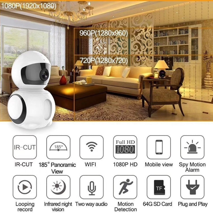 Anpwoo AP006 2.0MP 1080P 1/2.7 inch HD WiFi IP Camera, Support Motion Detection / Night Vision(White)
