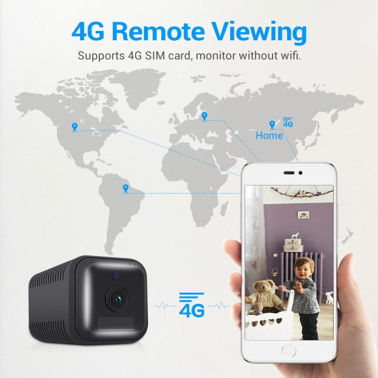 ESCAM G20 4G EU Version 1080P Full HD Rechargeable Battery WiFi IP Camera, Support Night Vision / PIR Motion Detection / TF Card / Two Way Audio(Black)