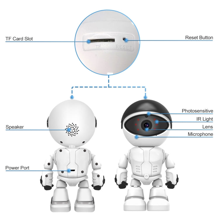 ESCAM PT205 HD 1080P Robot WiFi IP Camera, Support Motion Detection / Night Vision, IR Distance: 10m, US Plug