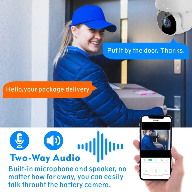 Tuya QX45 1080P Full HD IP65 Waterproof 2.4G Wireless IP Camera, Support Motion Detection & Two-way Audio & Night Vision & TF Card, US Plug