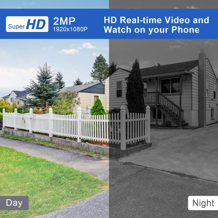 Tuya QX45 1080P Full HD IP65 Waterproof 2.4G Wireless IP Camera, Support Amazon Alexa & Google Home & Motion Detection & Two-way Audio & Night Vision & TF Card, US Plug