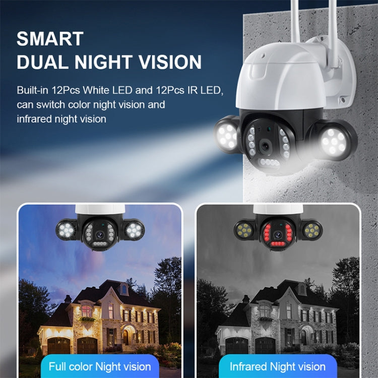 QX55 3.0 Million Pixels IP65 Waterproof 2.4G Wireless IP Camera, Support Motion Detection & Two-way Audio & Night Vision & TF Card, AU Plug
