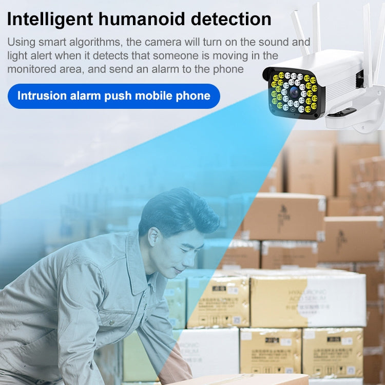 Difang DF-36Q Outdoor HD Surveillance IP Camera, Support Voice Intercom & Night Vision & Human Figure Detection & TF Card, WiFi + HD Fixed Version, EU Plug