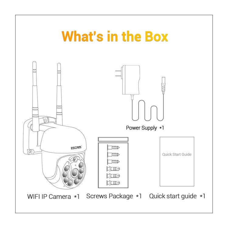 ESCAM WNK610 3.0 Million Pixels Wireless Dome IP Camera, Support Motion Detection & Two-way Audio & Full-color Night Vision & TF Card, US Plug