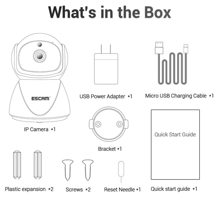 ESCAM PT201 HD 1080P Dual-band WiFi IP Camera, Support Night Vision / Motion Detection / Auto Tracking / TF Card / Two-way Audio, AU Plug