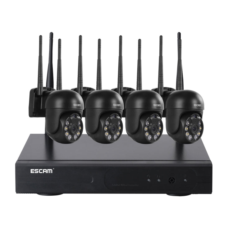 ESCAM WNK614 HD 3.0 Million Pixels 8-channel Wireless + 4IPC Wireless NVR Security System, UK Plug