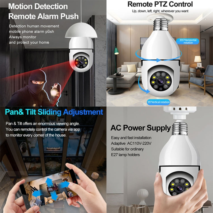 GA-C11 1080P 2MP 5G Dual Frequency Two-way Voice Intercom Bulb Camera (White)