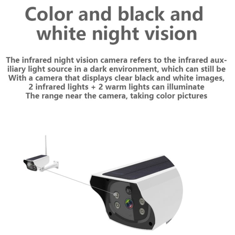 VESAFE Y4P Outdoor HD 1080P Solar Power Security IP Camera, Support Motion Detection & PIR Wake up, IP66 Waterproof(White)