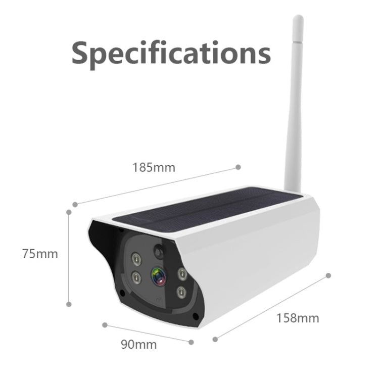 VESAFE Y4P Outdoor HD 1080P Solar Power Security IP Camera, Support Motion Detection & PIR Wake up, IP66 Waterproof(White)