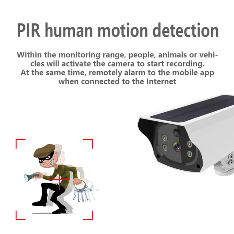 VESAFE Y4P Outdoor HD 1080P Solar Power Security IP Camera, Support Motion Detection & PIR Wake up, IP66 Waterproof(White)