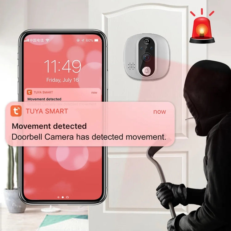 W1 4.3 inch 1080P WiFi Smart Visual Electronic Doorbell Support PIR Motion Detection