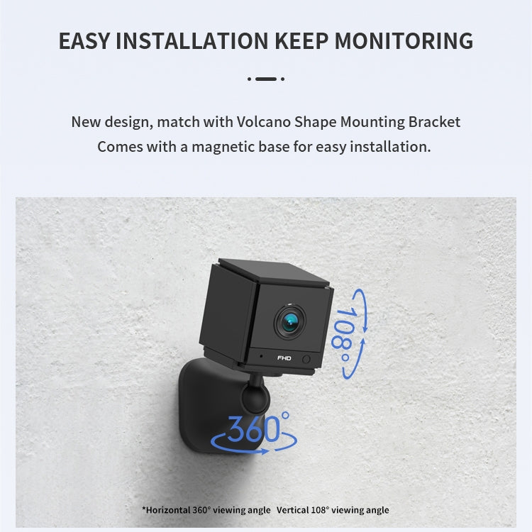 CAMSOY S20 1080P WiFi Wireless Network Action Camera Wide-angle Recorder with Mount (Black)