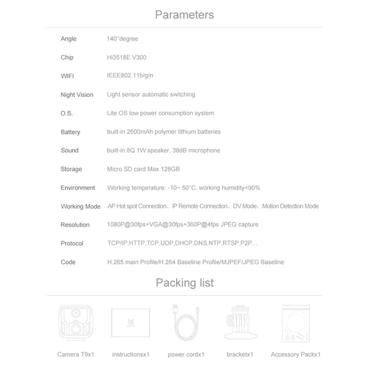 CAMSOY T9W5 1080P WiFi Wireless Network Action Camera Wide-angle Recorder