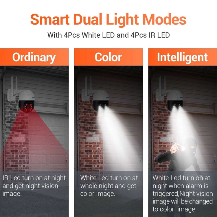 ESCAM QF218 1080P Pan / Tilt AI Humanoid Detection IP66 Waterproof WiFi IP Camera, Support ONVIF / Night Vision / TF Card / Two-way Audio, AU Plug