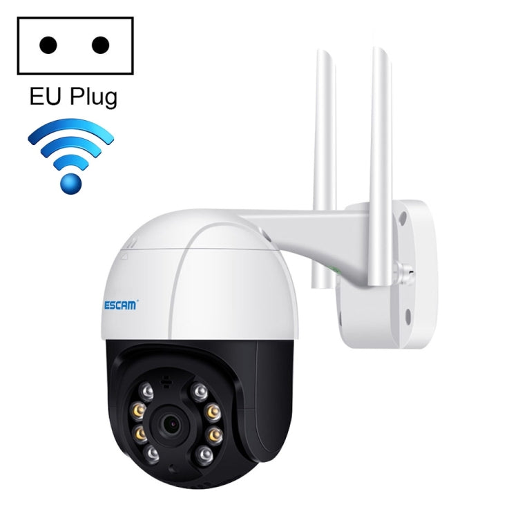 ESCAM QF218 1080P Pan / Tilt AI Humanoid Detection IP66 Waterproof WiFi IP Camera, Support ONVIF / Night Vision / TF Card / Two-way Audio, EU Plug