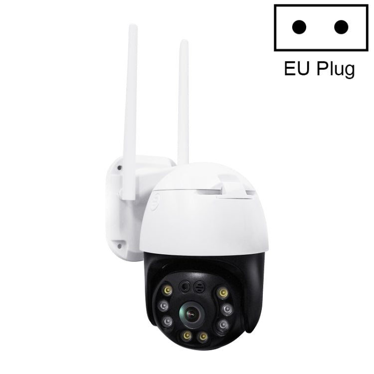 QX36 1080P 3.0MP 3.6mm Lens IP65 Waterproof PTZ 360 Degree Rotating WIFI Camera, Support Day and Night Full Color & Two-way Voice Intercom & Motion Humanoid Detection & Video Playback & 128GB TF Card, EU Plug