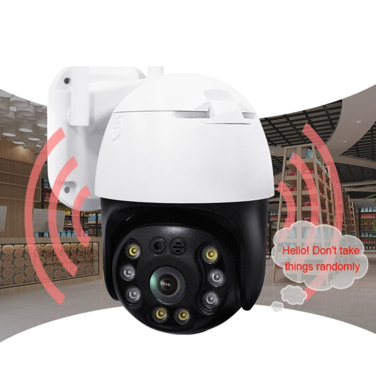 QX36 1080P 3.0MP 3.6mm Lens IP65 Waterproof PTZ 360 Degree Rotating WIFI Camera, Support Day and Night Full Color & Two-way Voice Intercom & Motion Humanoid Detection & Video Playback & 128GB TF Card, US Plug