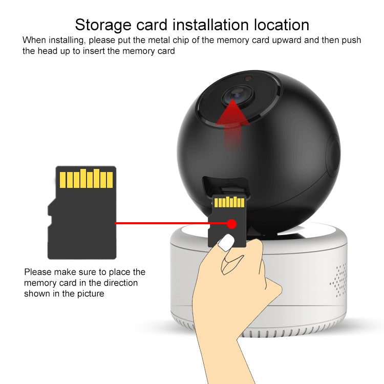 YT46 HD Wireless Indoor Network Shaking Head Camera, Support Motion Detection & Infrared Night Vision & Micro SD Card, EU Plug