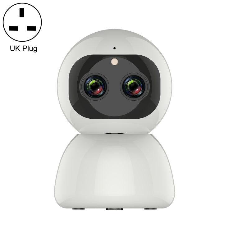 YT48 HD Wireless Indoor Network Shaking Head Binocular Camera, Support Motion Detection & Infrared Night Vision & Micro SD Card, UK Plug