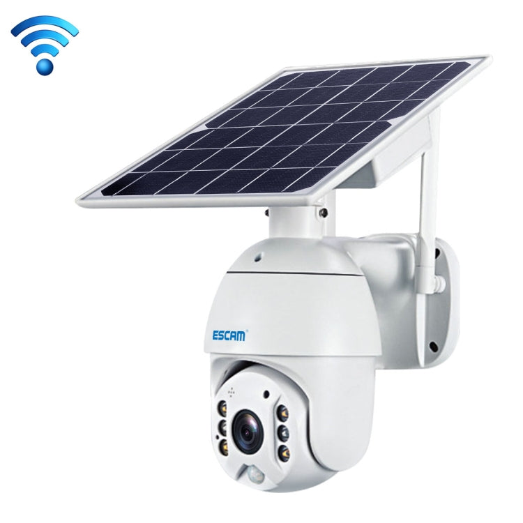 ESCAM QF280 HD 1080P IP66 Waterproof WiFi Solar Panel PT IP Camera without Battery, Support Night Vision / Motion Detection / TF Card / Two Way Audio (White)