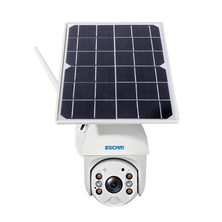 ESCAM QF280 HD 1080P IP66 Waterproof WiFi Solar Panel PT IP Camera with Battery, Support Night Vision / Motion Detection / TF Card / Two Way Audio (White)