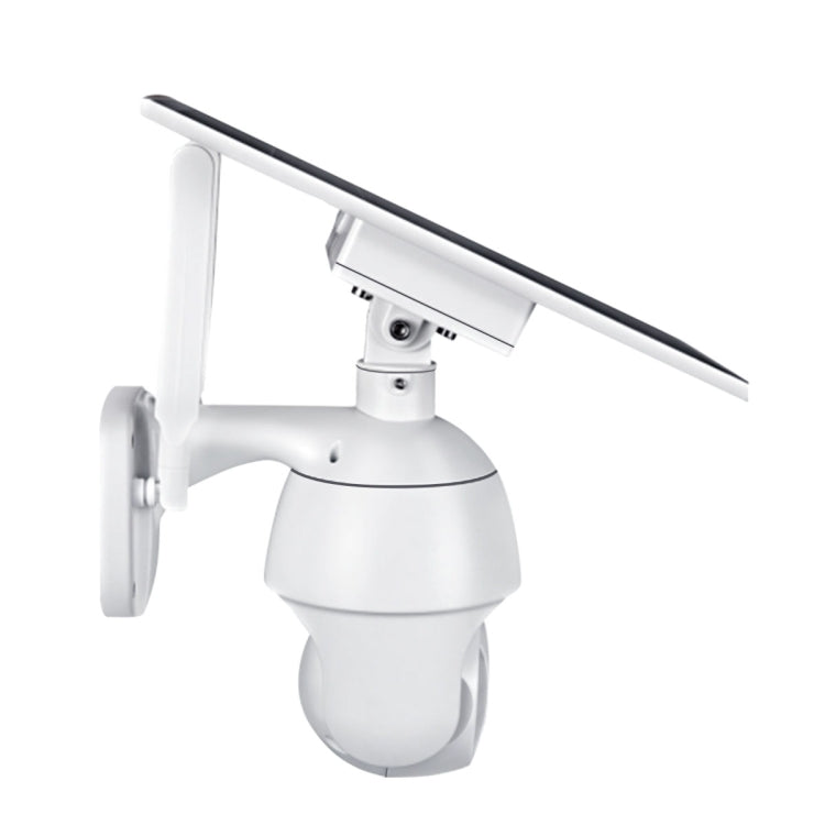 ESCAM QF480 US Version HD 1080P IP66 Waterproof 4G Solar Panel PT IP Camera with Battery, Support Night Vision / Motion Detection / TF Card / Two Way Audio (White)