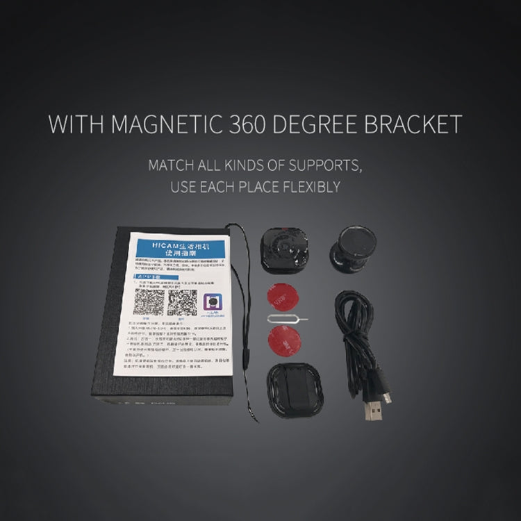 H9 Mini HD 1280 x 720P 120 Degree Wide Angle Wearable Smart Wireless WiFi Surveillance Camera(Black)