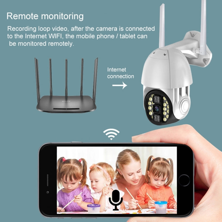 Q20 Outdoor Mobile Phone Remotely Rotate Wireless WiFi HD Camera, Support Three Modes of Night Vision & Motion Detection Video / Alarm & Recording, US Plug