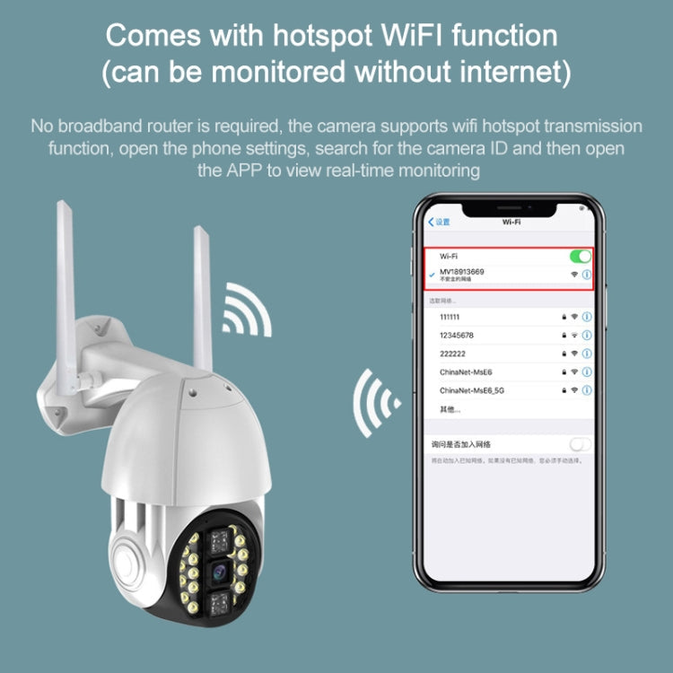 Q20 Outdoor Mobile Phone Remotely Rotate Wireless WiFi HD Camera, Support Three Modes of Night Vision & Motion Detection Video / Alarm & Recording, US Plug