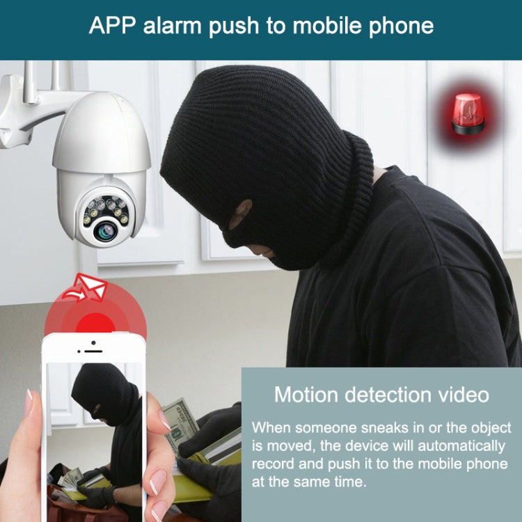 Q10 Outdoor Mobile Phone Remotely Rotate Wireless WiFi 10 Lights IR Night Vision HD Camera, Support Motion Detection Video / Alarm & Recording, EU Plug