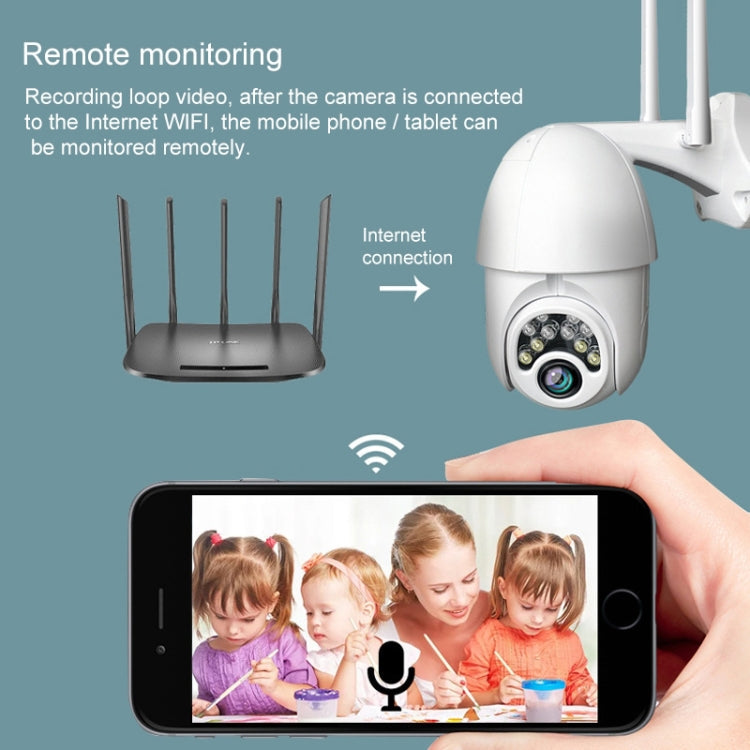 Q10 Outdoor Mobile Phone Remotely Rotate Wireless WiFi 10 Lights IR Night Vision HD Camera, Support Motion Detection Video / Alarm & Recording, EU Plug