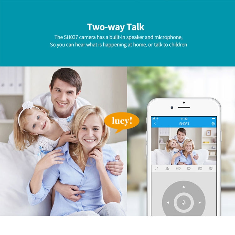 SriHome SH037 4.0 Million Pixel 2.4G+5G WiFi Waterproof Camera, Support Two-way Voice & TF Card & Motion Detection & Full Color Night Vision & AI Human Detection, US Plug