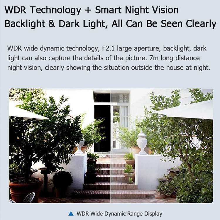 Original Xiaomi Mijia Outdoor HD 1080P WDR Smart IP Camera, Battery Version, Support Night Vision & Humanoid Detection & Intercom Voice, US Plug(White)