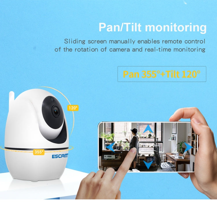 ESCAM PVR008 HD 1080P WiFi IP Camera, Support Motion Detection / Night Vision, IR Distance: 10m, UK Plug