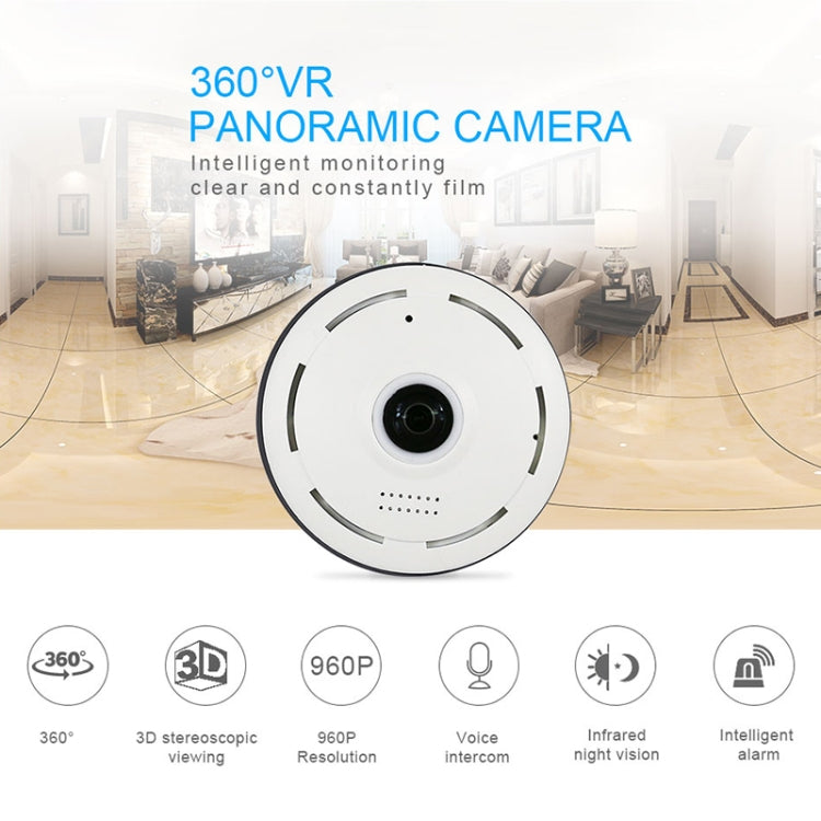360EyeS EC10-I6 360 Degree HD Network Panoramic Camera with TF Card Slot ,Support Mobile Phones Control(White)