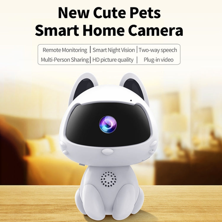 K9 Cute Pets Smart Home Camera, Support Night Vision & Two-way Voice & Motion Detection (White)