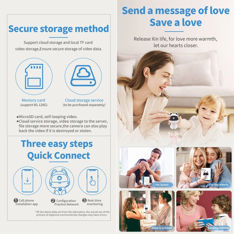 K9 Cute Pets Smart Home Camera, Support Night Vision & Two-way Voice & Motion Detection (White)