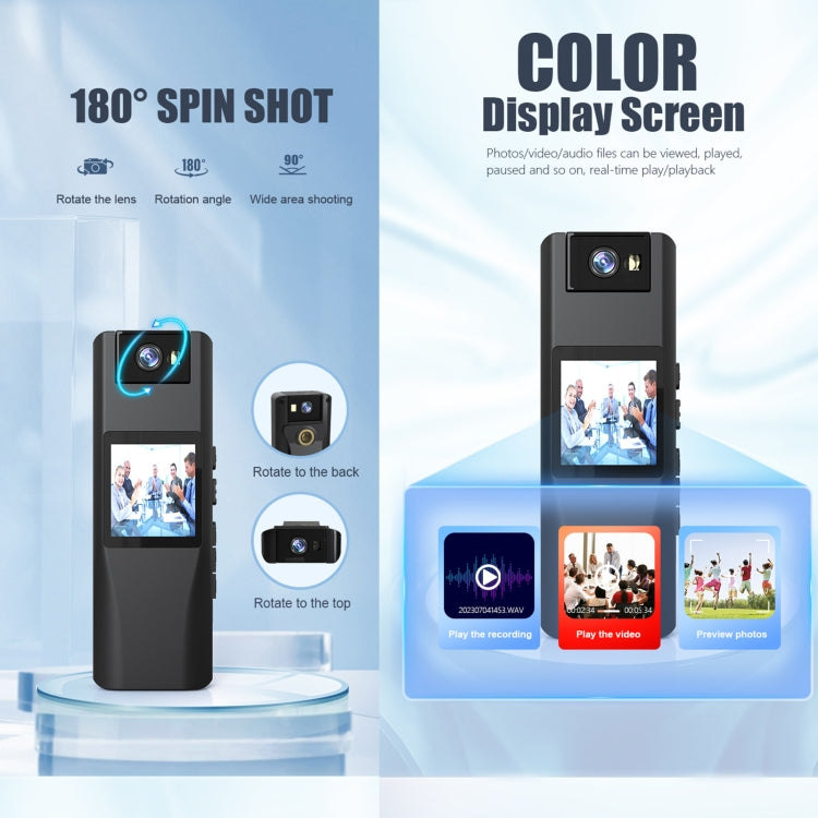 L12 180 Degrees Rotation Conference Video Recording Camera Mini HD 720P WiFi Camera (Black)