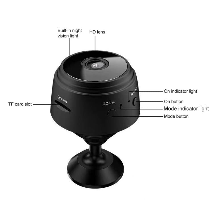 A9 1080P WiFi IP Action Camera Mini DV(Black)