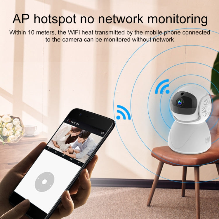 ZAS-5G01 1080P Home 5G WiFi Dual-band Panoramic Camera with 64GB TF Card, Support IR Night Vision & AP Hot Spot & Designated Alarm Area, UK Plug