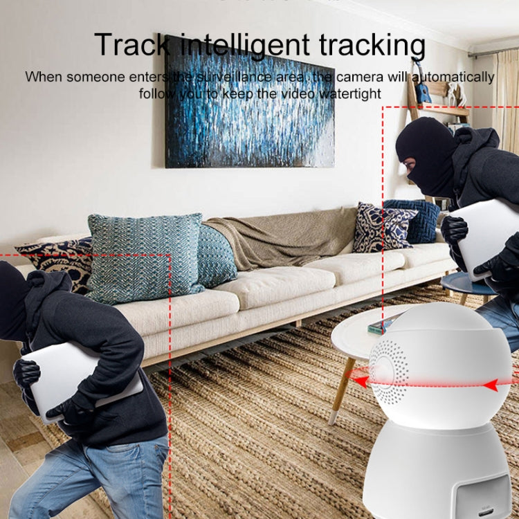 ZAS-5G01 1080P Home 5G WiFi Dual-band Panoramic Camera with 128GB TF Card, Support IR Night Vision & AP Hot Spot & Designated Alarm Area, EU Plug