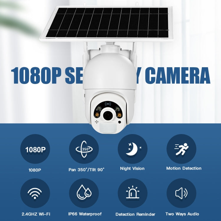 T22 1080P Full HD Solar Powered 4G Network US Version Camera, Support PIR Alarm, Night Vision, Two Way Audio, TF Card