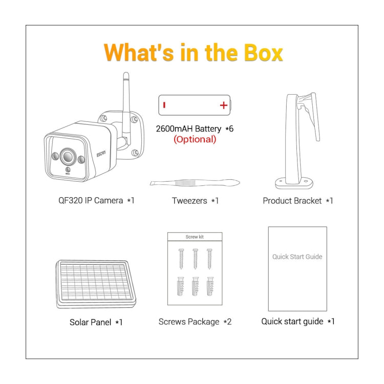 ESCAM QF320 HD 1080P 4G Solar Panel IP Camera, Support Night Vision & TF Card & PIR Motion Detection & Two Way Audio
