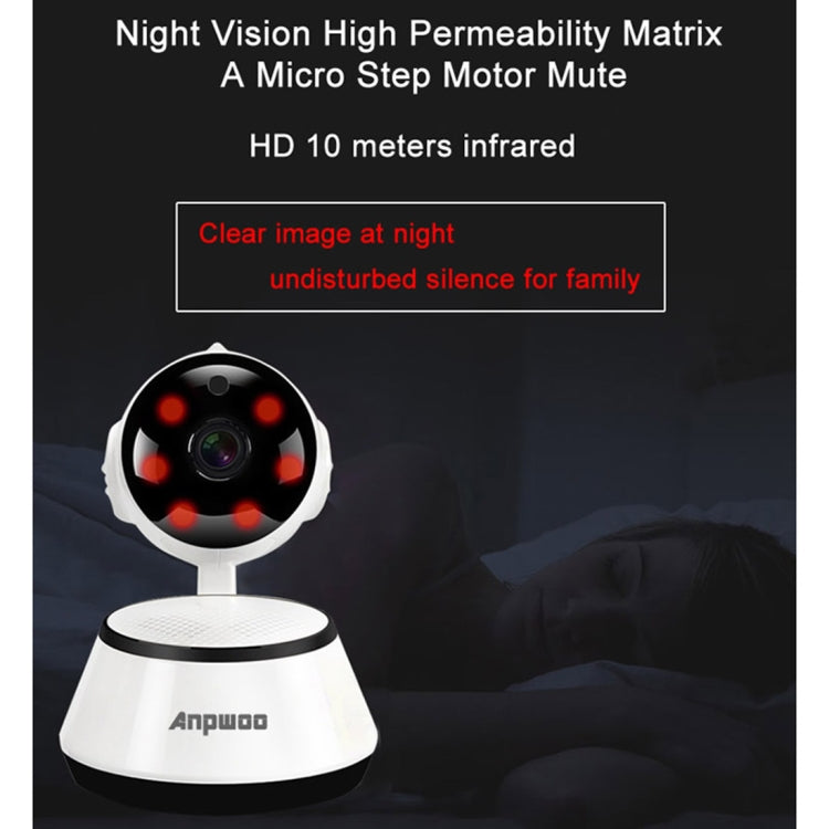 Anpwoo YT001 720P HD WiFi IP Camera with 6 PCS Infrared LEDs, Support Motion Detection & Night Vision & TF Card(Max 64GB)