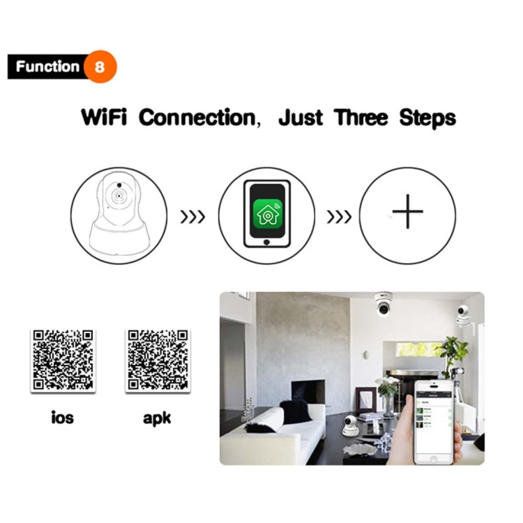 Anpwoo YT002 Ingenic T10 720P HD WiFi IP Camera with 11 PCS Infrared LEDs, Support Motion Detection & Night Vision & TF Card(Max 64GB)